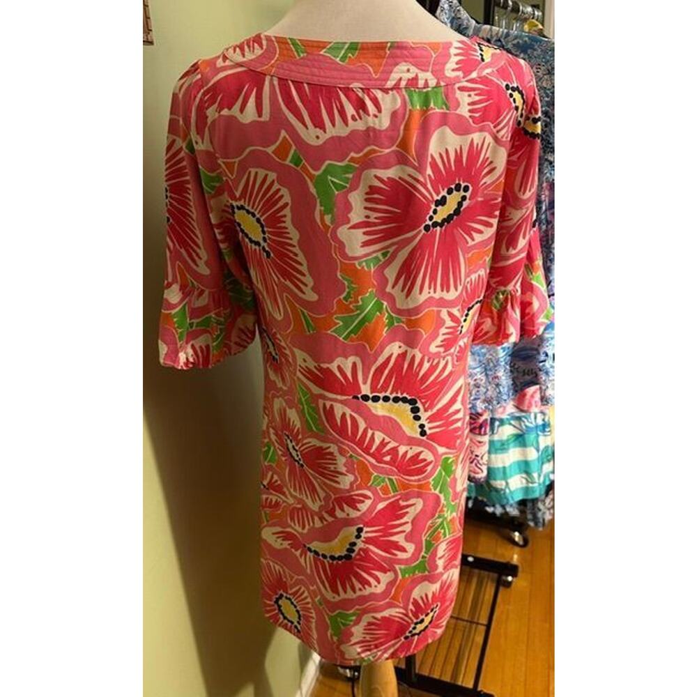 Lilly Pulitzer Dasha Short Oxford Silk Dress Multi With A Splash Size 8 VGUC - Picture 4 of 5